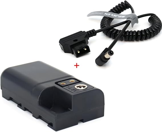 NP-F550/970/570/770 Dummy Battery Power Adapter Cable with DC2.5 Power for LED Light, Feelworld,Atomos Ninja/Shinobi Monitor, Hollyland (Dummy Battery + DC Cable)