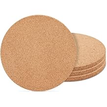 Juvale Trivets for Hot Dishes - 4-Pack, 9 in x 0.5 in, Brown - Heat Resistant Countertop Cork Pads & Corkboard Circles for Pot & Pan Protection