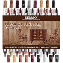 SEISSO 18 Colors Wood Wax Sticks & Wood Markers Furniture Repair Kit - Set of 39 - Wood Floor Scratch Repair, Furniture Markers Touch Up Restore Wood Floors, Tables, Holes, Laminate, Carpenters