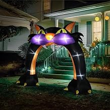 VINGLI 9FT Tall Halloween Inflatables Outdoor Decorations, Blow Up Scary Black Cat Halloween Yard Decorations, Built-in LED Lights Decor for Indoor Home Party Garden Lawn Store