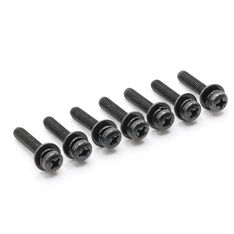 ReplacementScrews TV Stand Screws Compatible with LG OLED55C1PUB | (OLED55C1PUB.AUS), Complete Feet / Legs Screw Set, Black Plated, Metric Steel Screws, Pack of 7