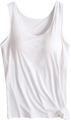 Womens Tank Tops with Built in Bra Modal Padded Camisole Yoga Bra Tanks Tops Racerback Workout Tank Top Cotton Shirt