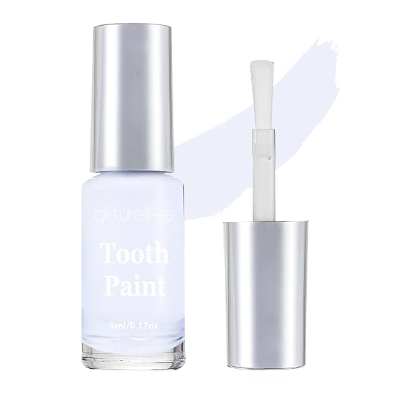 Tooth Paint Makeup, Black Tooth Painting Cream, Safe, Quick Dry & Realistic, Creating Black Out Tooth Makeup & Missing Teeth SFX for Halloween, Cosplay, Theater (5 ml) (White)