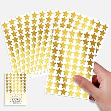 Decorably 2,040 Gold Star Stickers Small - 34 Sheets Gold Stars Stickers for Kids Reward Chart, Classroom Activities, Positive Reinforcement, Arts & Crafts, Scrapbooking, Gift