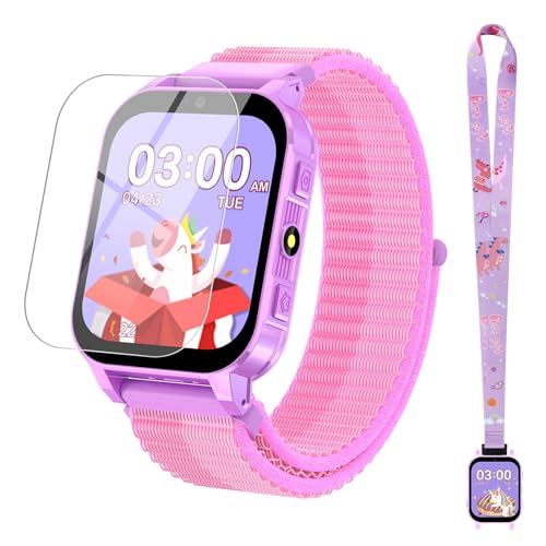 cjc HD Touchscreen Smartwatch for Girls Ages 4-12 - Includes 28 Games, Camera, Music, Pedometer - Fun & Educational Birthday Gift Idea Purple