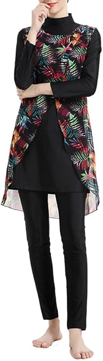 Floral Modesty Swimwear Muslim Swimsuits for Women Burkini Beachwear Tankini Swimming Suit 4 Pcs Swimming Costume