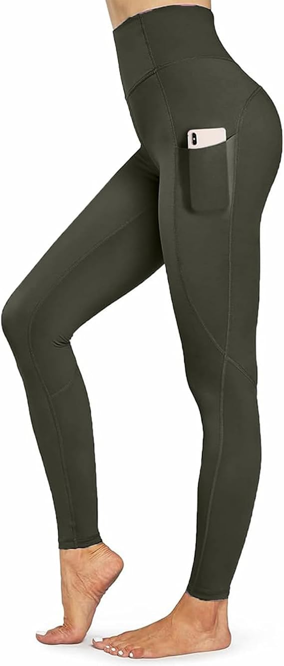 Womens High Waist Yoga Leggings with Pockets Tummy Control Workout Pants
