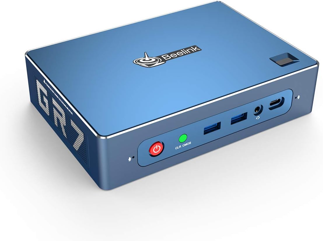 Beelink Mini PC AMD Ryzen 7 3750H up to 4GHz Windows 10 Pro, 16G DDR4 512GB NVME SSD Radeon Vega 10 Graphics WiFi 6 Dual HDMI,Type C,DP 4K Gaming Mini Desktop Computer Office