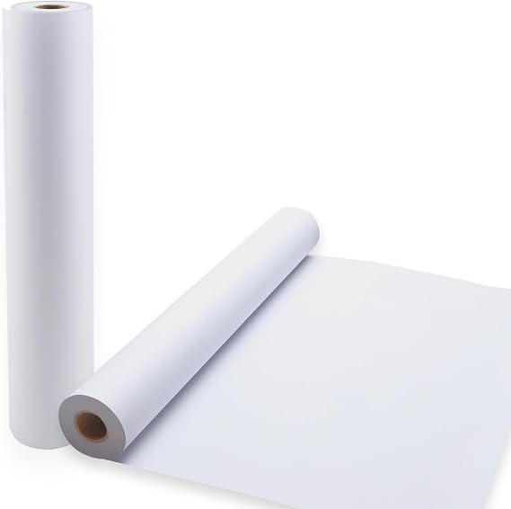 2 pcs White Paper Roll 80gsm, 43cm x 20m, Recycled Thick Art Paper Roll for Drawing, Painting, Sketching, Backdrop, Making Posters, Notice Boards and Large Art Work