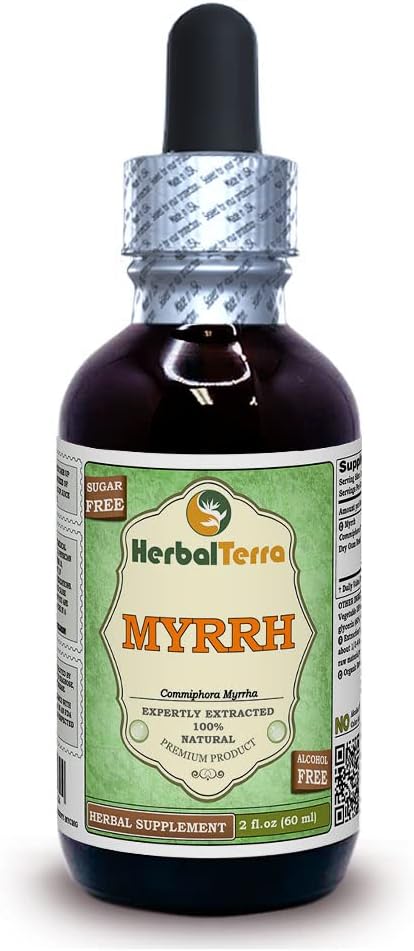 Myrrh (Commiphora Myrrha) Glycerite, Dried Gum Resin Alcohol-Free Liquid Extract 2 oz