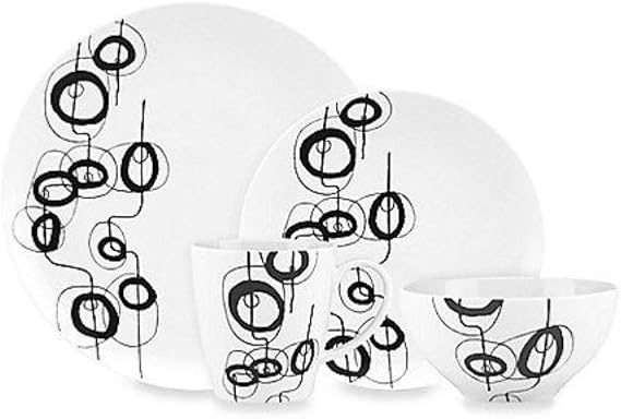 Dansk Lotta Shake Place Setting, 4-pc - Black