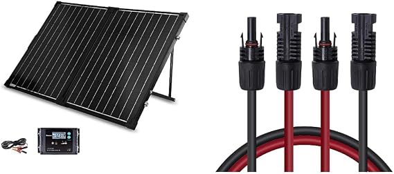 Renogy 100W Portable Solar Panel Kit with 20A Controller and Extension Cables