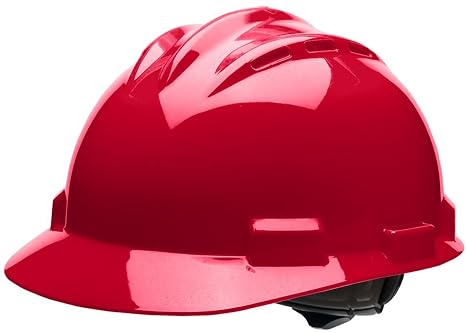 Bullard 62RDR Standard Series Vented Cap Style Hard Hat, 4 Point Ratchet Suspension, Cotton Brow Pad, Red, One Size