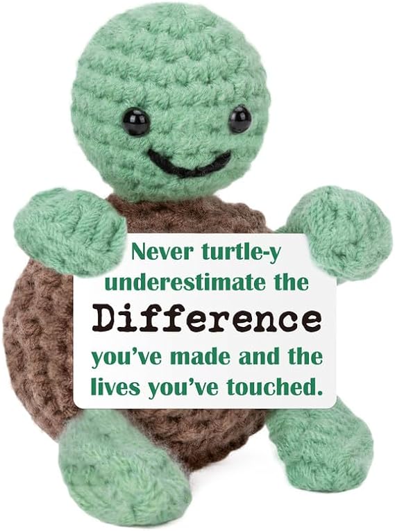 WELLBANEE Thank You Turtle Gifts for Women Men Female Male | Appreciation Gift for Teachers Nurses Doctors, Handmade Crochet Present Christmas