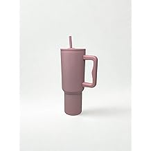 32oz Tumbler with Handle and Straw | Cup Holder Friendly | Double Wall Insulated Stainless Steel (Pink)