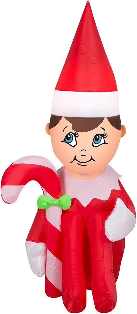 Airblown Gemmy Elf On The Shelf 3.5-Foot 4-Foot Inflatable Decoration
