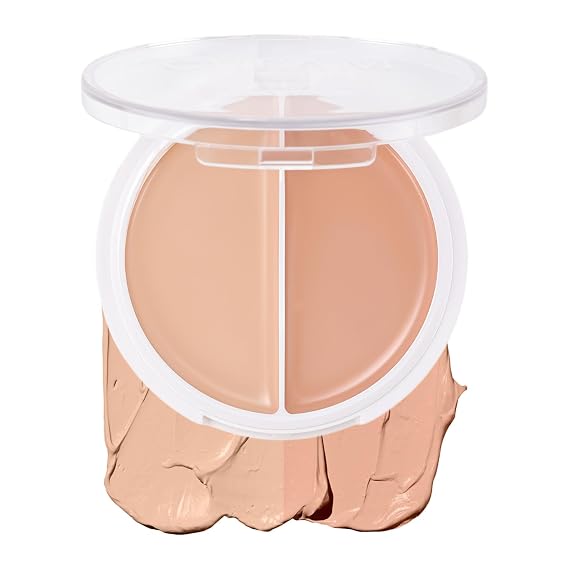 Dual-Toned Cream Foundation,Flawless Finish Foundation &Concealer Makeup 01 | Creamy Smooth Texture, Long-lasting, Full Coverage , Blendable, Waterproof Makeup Palette for Women