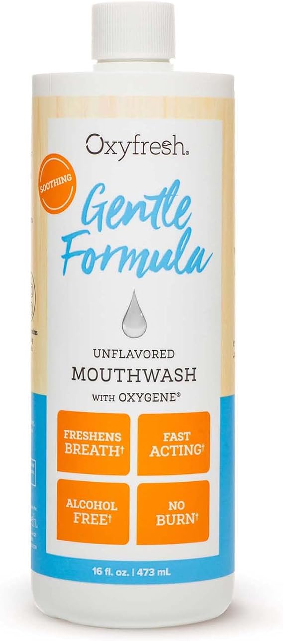 Oxyfresh Ultra Sensitive, Gentle Formula Unflavored Mouthwash & No Mint | Perfect for Ultra Sensitive Gums & Teeth No Mint, Zero Alcohol, Flavor Free Really Freshens Breath with Zero Stinging