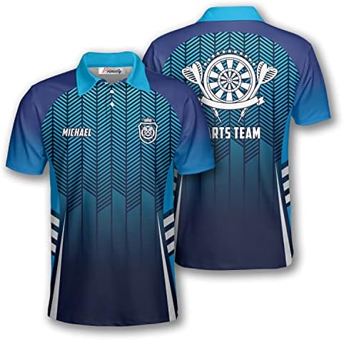 PRIMESTY Custom Darts Shirts for Men, Personalized Darts Jerseys for Men, Darts Polo Shirts Size S-5XL