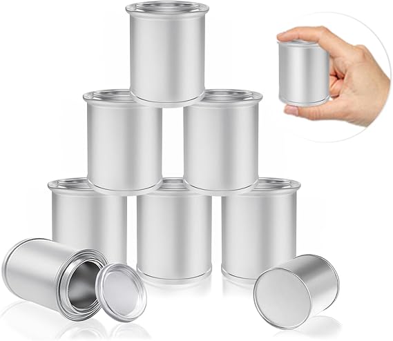 Empty Paint Cans with Lids(1/4 Pint),Touch Up Cup,1/2 Cup,8 Pack