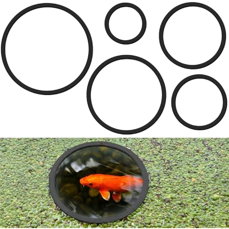 5 Pcs Aquarium Floating Plant Corral - 5 Sizes of Floating Plant Ring, Fish Feeding Ring Black