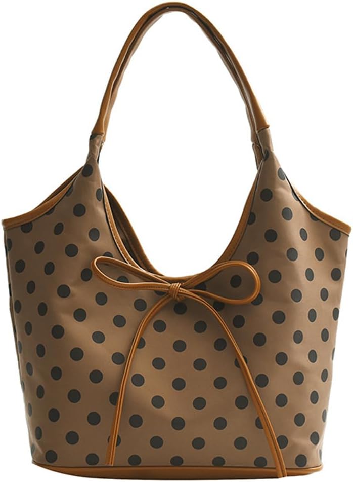 Corduroy Tote Bag for Women Polka Dot Shoulder Bags Slouchy Tote Top Handle Satchel Purse Hobo Bag Travel Gym Overnight 2025