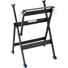 Rock-Steady Folding Steel Stand - Space-Saving Portable Work Stand w/Locking pins - 200 Pounds Capacity Woodworking Table Stand - Ideal Folding Work Stand for Router Tables and T-Track Tables