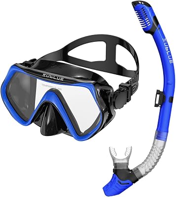 sublue Snorkeling Gear for Adults Anti-Fog Scuba Diving Mask Dry-Top Snorkel Set Scuba Diving Snorkel mask
