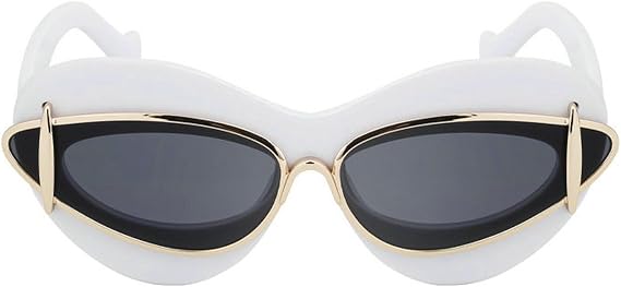 COTIA Cat Eye Sunglasses Women Vintage Y2k Punk Sun Glasses for Men Double Frame Retro Fashion Cateye Eyewear Glasses W35