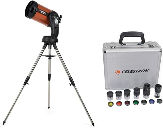 Celestron NexStar 8SE 8" Schmidt-Cassegrain Computerized GoTo Telescope with SkyAlign, StarBright XLT, 40,000+ Object Database, 1.25" Eyepiece & Filter Kit,