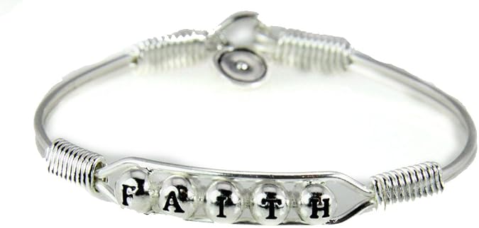 4031457 Faith Wire Wrap Bracelet with Charm Inspirational Faith Christian