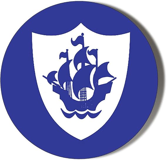 BLUE PETER BADGE BLUE BACKGROUND 38mm Small Novelty Badge