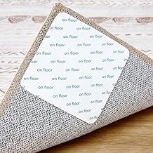Nakagishi Rug Tape Rug Sticker for Hardwood Floors - 12 PCS Anti Slip Rug Grips Rug Stickers for Wood Floor Carpet Stickers for Area Rugs to Prevent Sliding - White