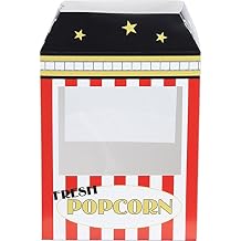 Beistle 3-D Popcorn Machine Centerpiece, 15.25" x 8.25" x 10.5" - Theater Movie Night Snack Cardboard Box with Windows