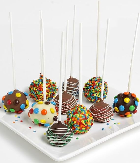 From You Flowers Birthday Cake Pops - 10 Belgian Chocolate Dipped Cake Pops Delivered for Birthday, Celebration & Congratulations Gifts