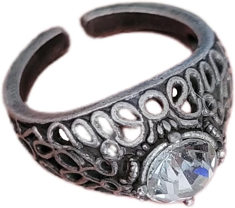 MYAROMA FINDINGS Bloodline Annalise engagement ring, alloy antique silver inlaid with gemstones, Cosplay animation peripheral bracelet