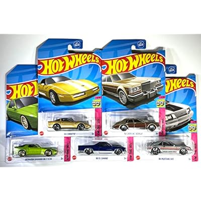 Hot Wheels - 5 Pack Special Bundle - HW: The 80s - Mustang, El Camino, Corvette, Mazda Savanna RX-7, Cadillac Seville, MintNrMint - Ships Bubble Wrapped in a Box with Fill