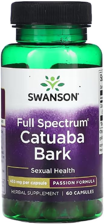 Swansons Swanson - Full Spectrum Catuaba Bark | Herbal Support for Energy and Stamina | 465mg Capsules - 60 Count