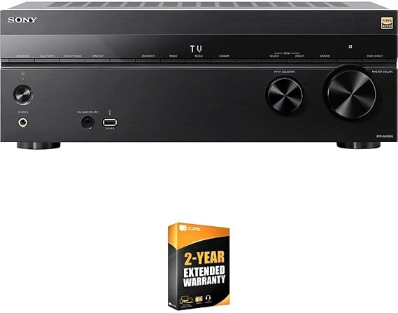 Sony STR-AN1000 7.2 Channel Home Theater 8K A/V Receiver Bundle with 26 Month CPS Extended Protection Pack