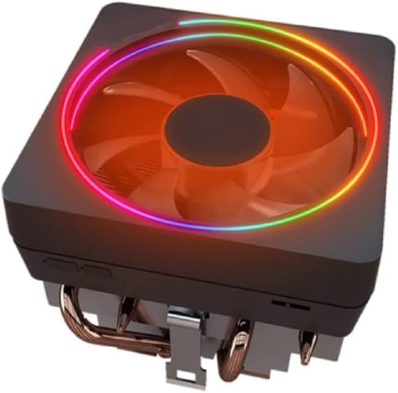Wraith Prism RGB LED CPU Cooler Heat Pipes Aluminum Heatsink Copper Core Base 4-Pin PWM 105mm Fan Pre-Applied Thermal Paste for AMD Socket AM5 AM4 AM3 AM2 Desktop PC Computer