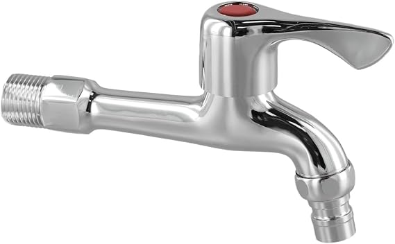 Wall Mounted Brass Chrome Outdoor Faucet Garden Mixer for Washing Machine, 304 Stainless Steel Material with Ceramic Core Valve, Thread Size G1/2 (1#)