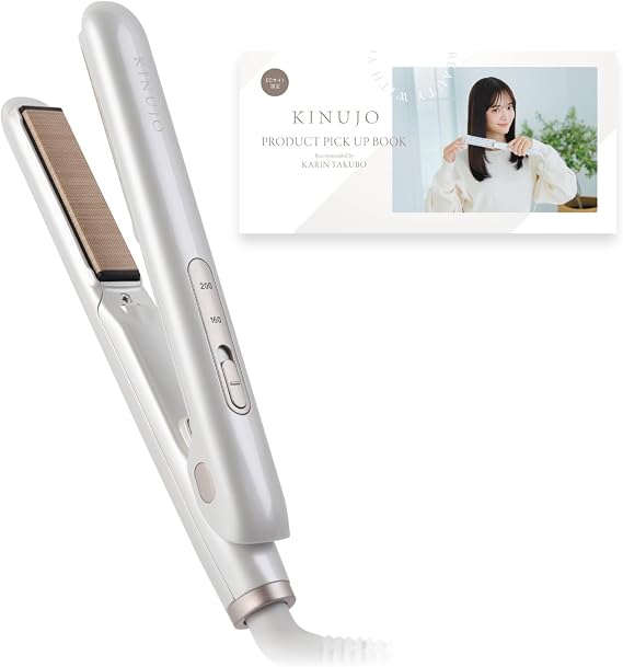 KINUJO Mini Iron, Deux, For Overseas Use, Silk Plate, Ultra Lightweight, Hair Care, Negative Ion, Automatic Power Off, Portable, Travel, Compact, Kinujo, Silk Women, Gift