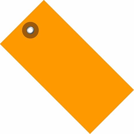 Tyvek 6 1/4" x 3 1/8" Shipping Tag, Orange, 100/Case