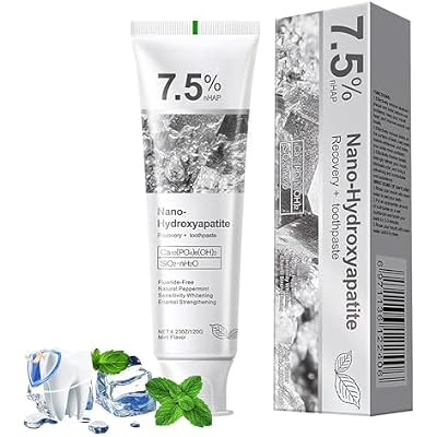 Nano-Hydroxyapatite Recovery Toothpaste 7.5, Gentle and Effective Formula,Fluoride-Free Toothpaste for Sensitive Teeth Best,Natural Peppermint Whitening Oral Care 1 Pack