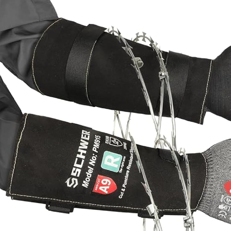 Schwer ANSI A9 Cut & Level 5 Puncture Resistant Arm Sleeves, PM915 High Risk Protection Arm Guards for Biting, Gardening Sleeve Thorn Proof, Tactical Work Sleeves for Law Enforcement Self Defense