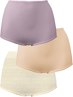Bali womens Underwear Briefs Pack, 3-pack, Skimp Skamp Brief Panties for Women, Full Coverage, No Show