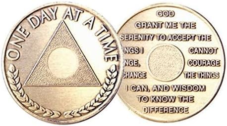wendells Al-Anon Triangle One Day at A Time Medallion Serenity Prayer Plain Front