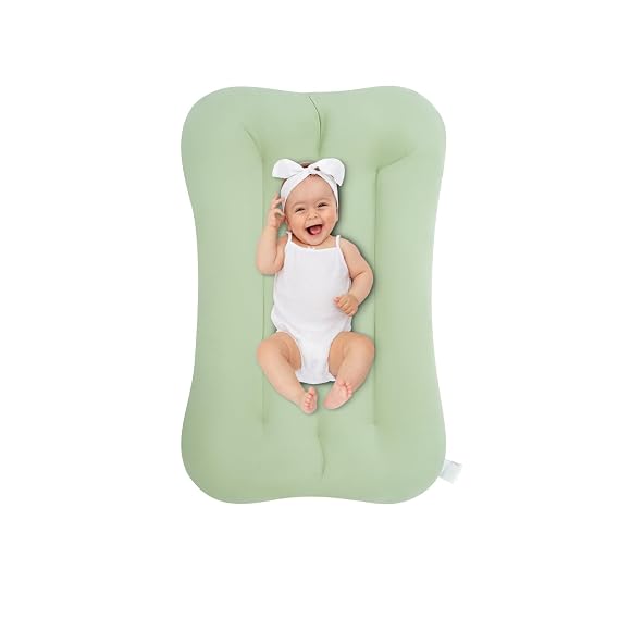 Baby Lounger for Infants Babies 0-15 Months, Bionic Organic Lounger for Baby, Soft Cotton Breathable Infant Floor Seats & Loungers for Newborn Baby Shower Gifts (Light Green Baby Lounger)