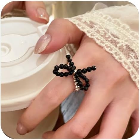 Bow Rings for Women Bow Open Rings Christmas Bow Rings Adjustable Opening Rings for Women