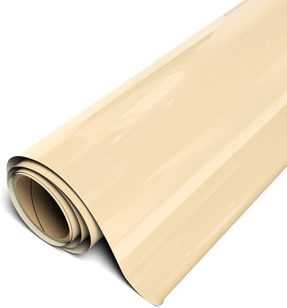 Siser EasyWeed Heat Transfer Vinyl 11.8" x 5ft Roll (Cream) - Compatible with Siser, Cricut, Silhouette and Other Craft/Professional Cutters - CPSIA Certified